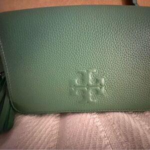 Tory Burch Emerald Green Pebbled Leather Crossbody-NEW!!